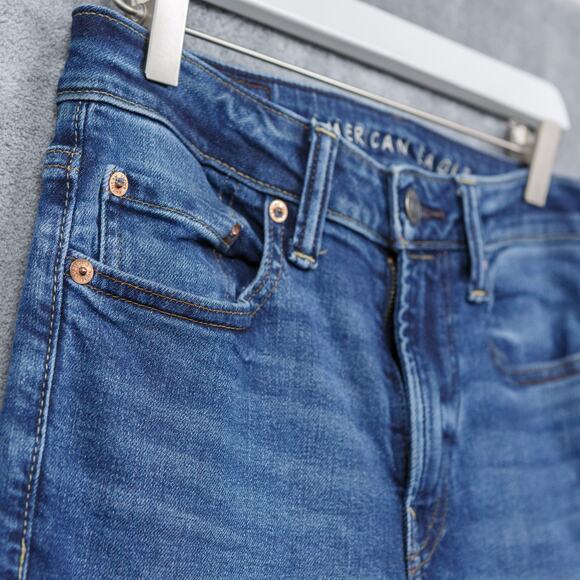 AMERICAN EAGLE Slim Straight Airflex+ Denim Jeans Dark Wash Mens Sz 28x28 - Picture 3 of 10